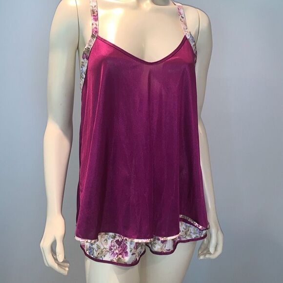 Vintage Satin Pajama Two Piece Set Size Large - Picture 1 of 12